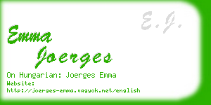 emma joerges business card